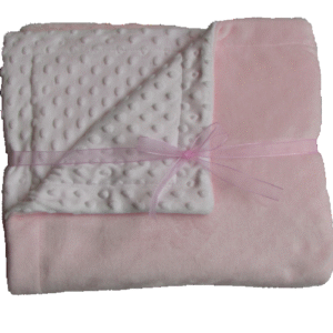 Cobija para Cuna Doble Tela – Burbuja C/Blanco y Blunka C/Rosa